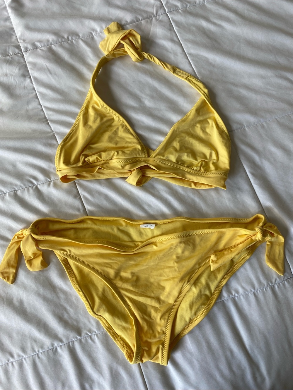 Y2K Yellow Tie-Side Bikini Set